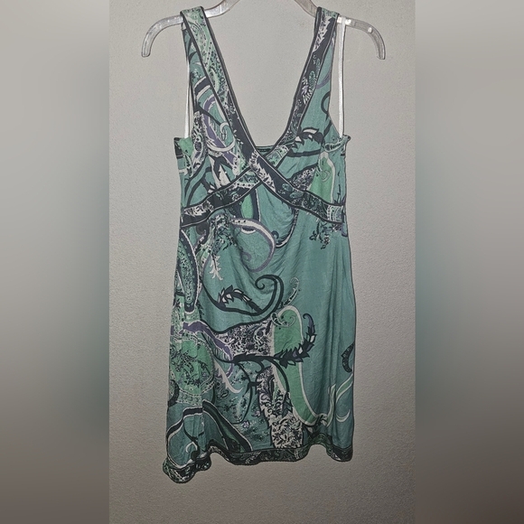 ELIE TAHARI SZ 6 PAISLEY SILK V-NECK DRESS - Picture 4 of 5